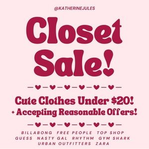 CLOSET SALE!! Jeans, Dresses, Pants, and more!